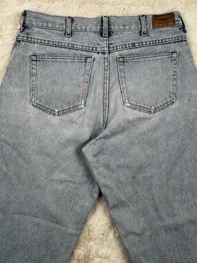 Vintage LL Bean Relaxed Fit Denim Blue Jeans Size 33x30 Made in USA Light Wash